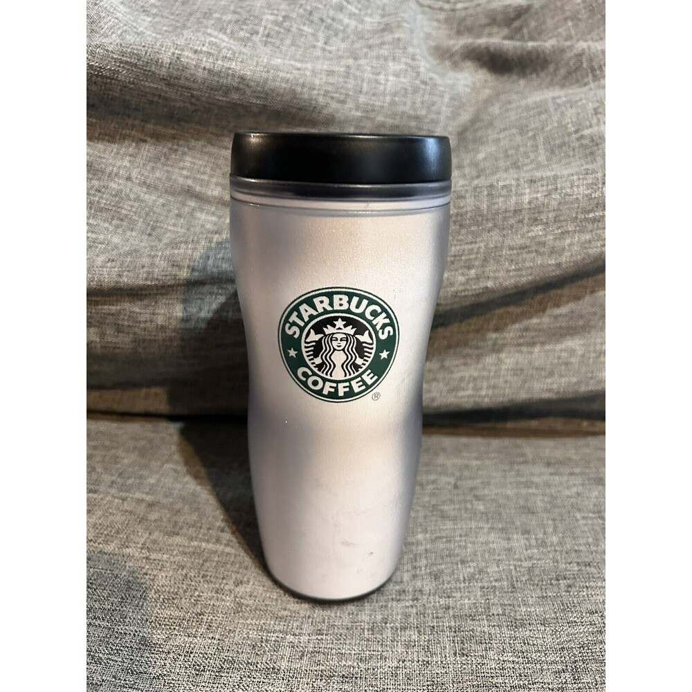 Starbucks Travel Mug Barista White Insulated Curvy Mermaid Logo 16 oz 2001